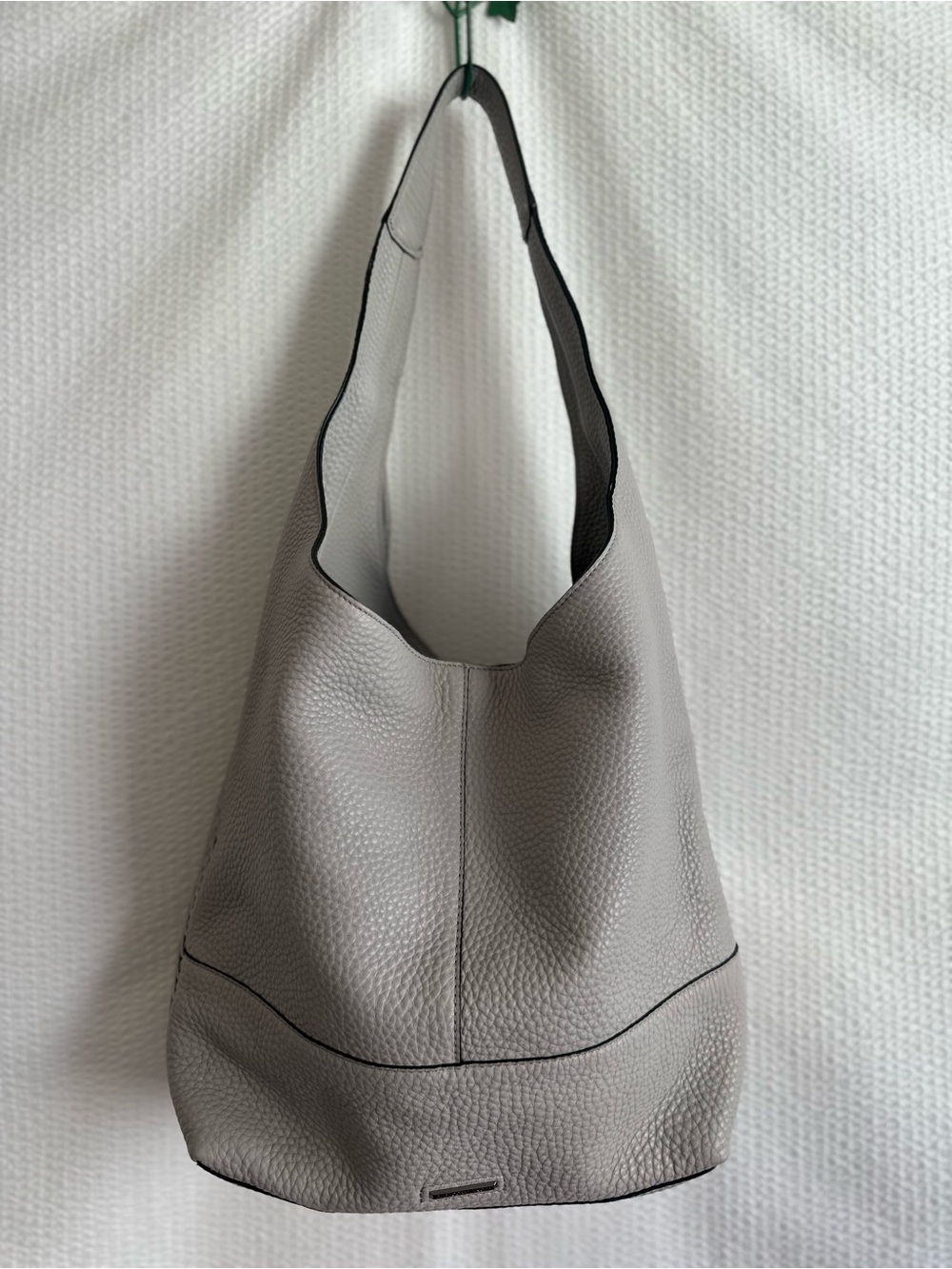 Rebecca Minkoff Gray Pebbled Leather Hobo Shoulder Bag Tassel Coin Purse NWOT
